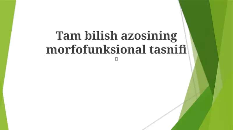 Tam bilish azosining morfofunksional tasnifi 1