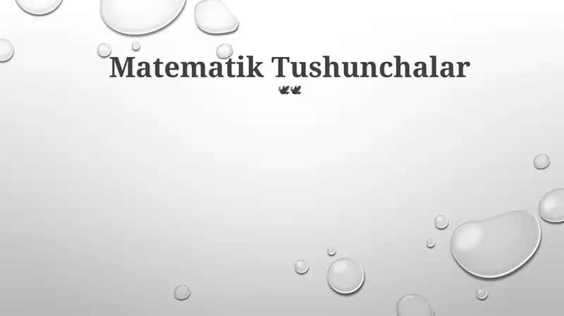Matematik Tushunchalar 1