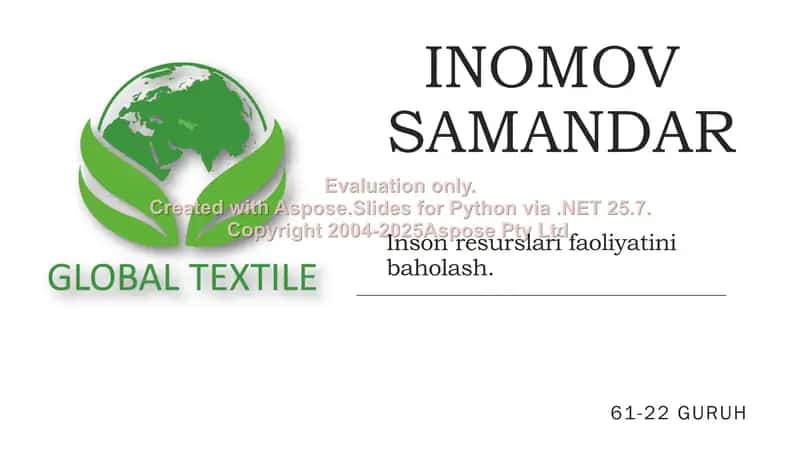 Global Textile inson resurslari analizi 1