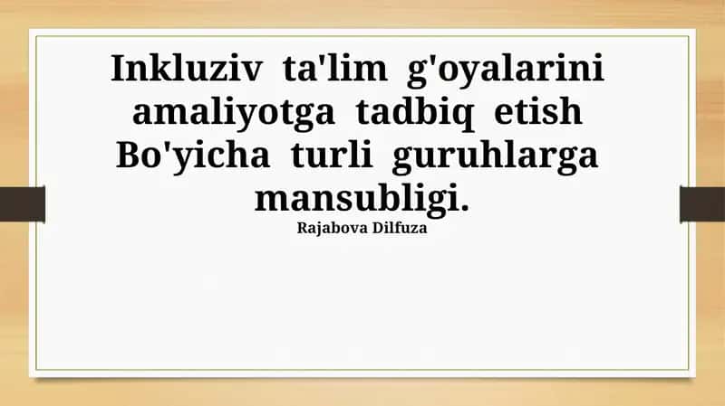 Nogiron bolalar uchun inklyuziv ta'lim 1
