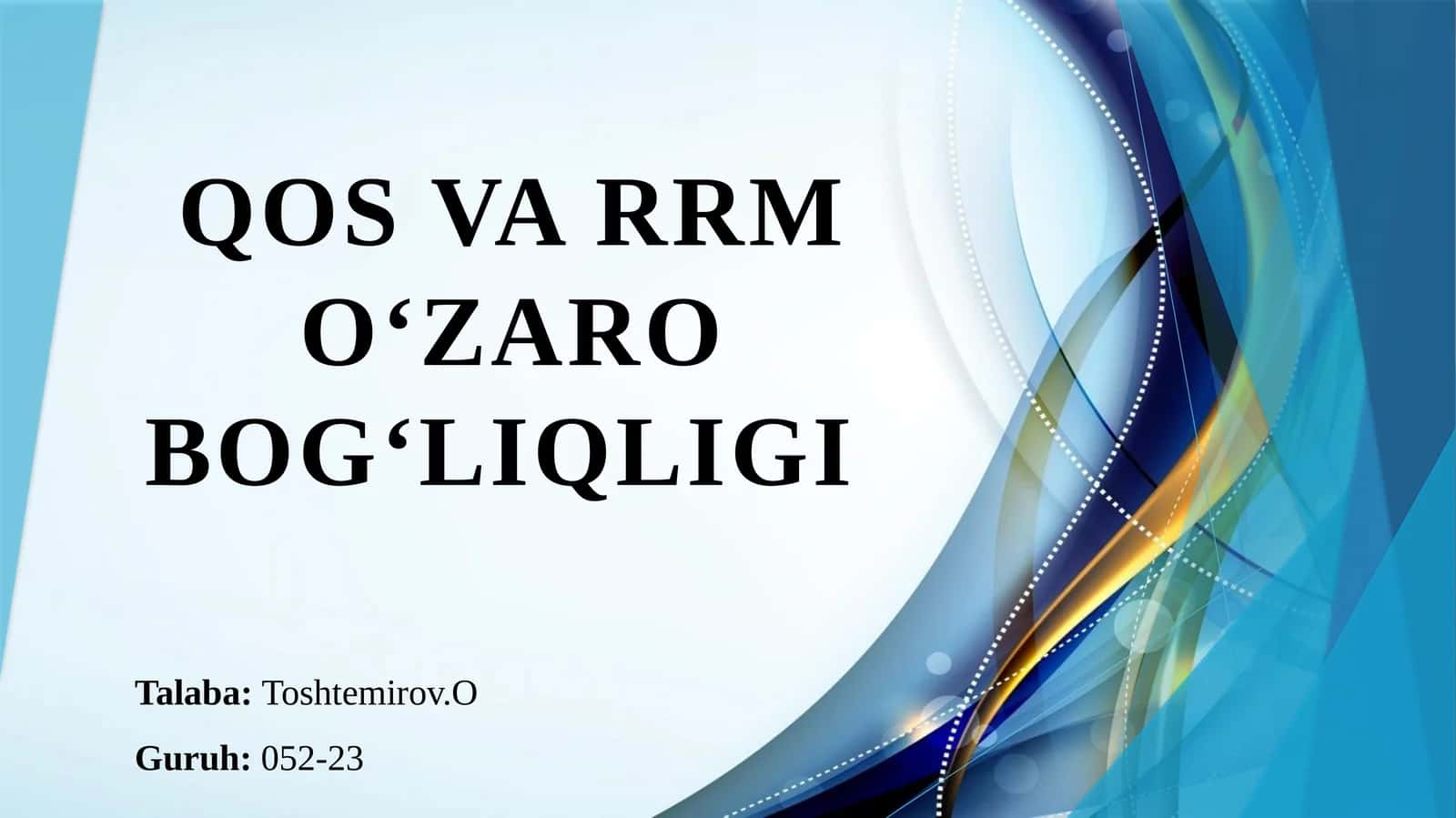 QoS va RRM o'zaro bog'liqligi 1