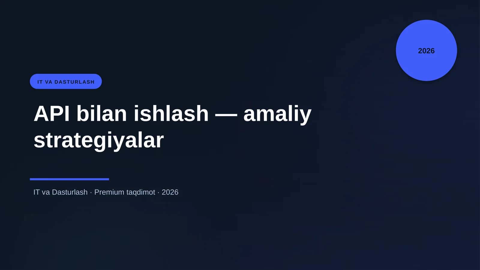 API bilan ishlash — amaliy strategiyalar 1