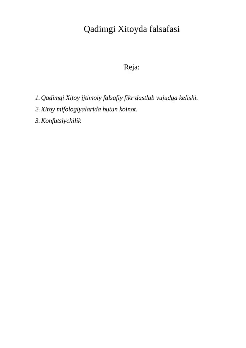 Qadimgi Xitoyda falsafasi 1