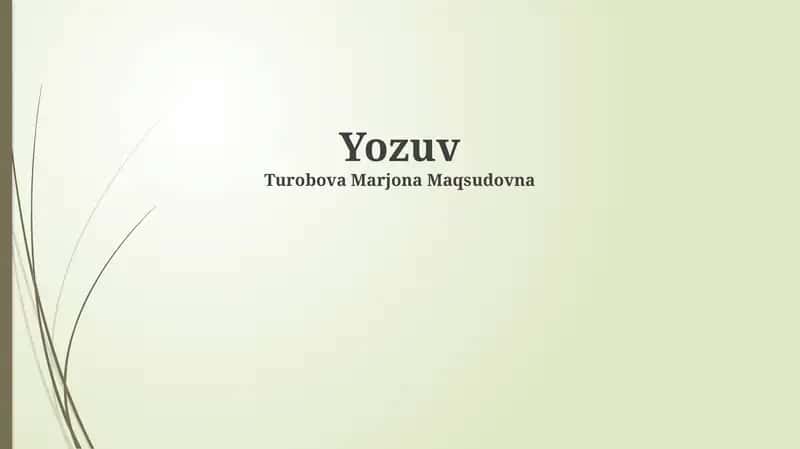 Yozuv 1