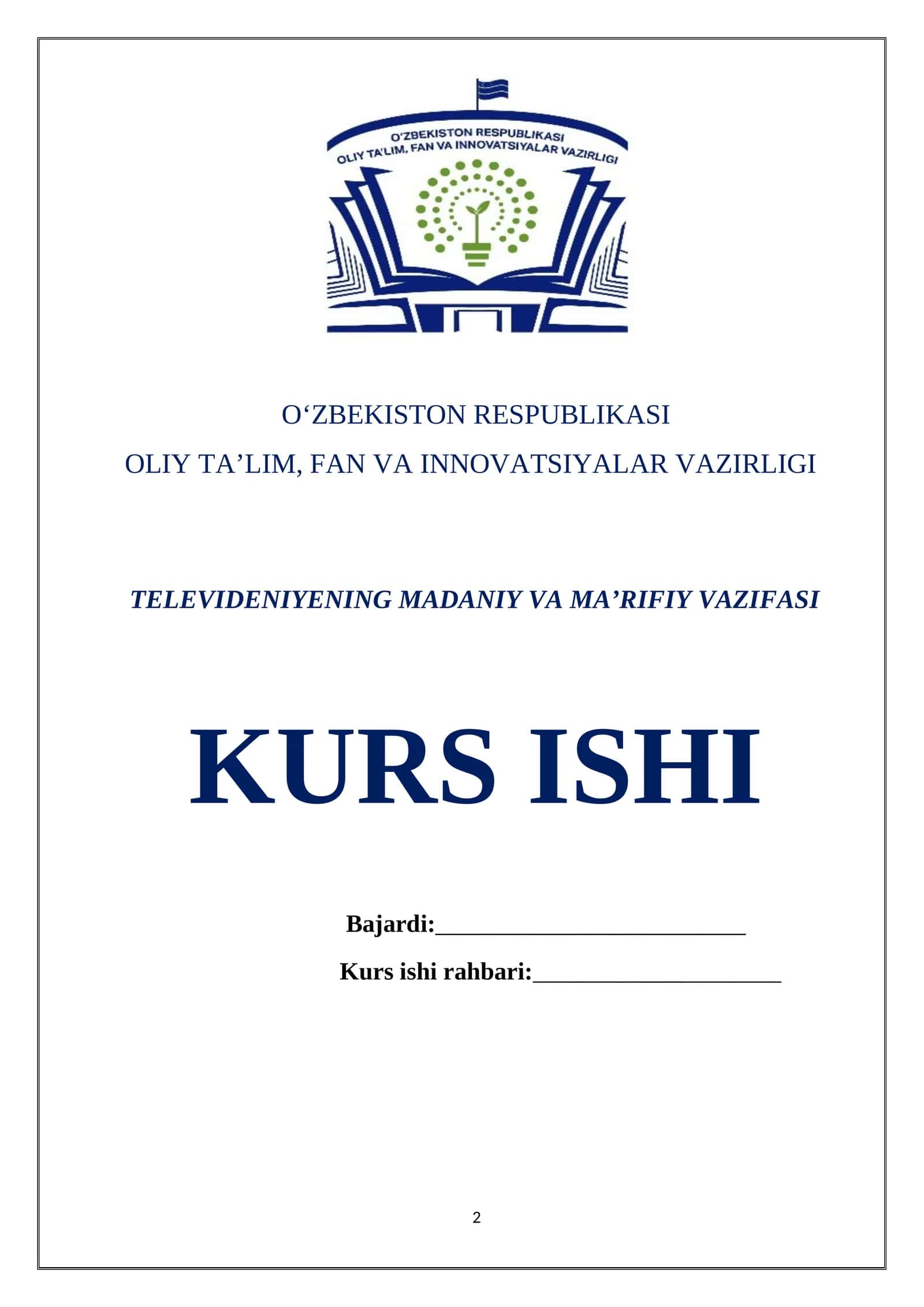 TELEVIDENIYENING MADANIY VA MA’RIFIY VAZIFASI 1