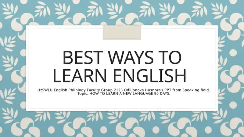 HOW TO LEARN A NEW LANGUAGE 90 DAYS 1