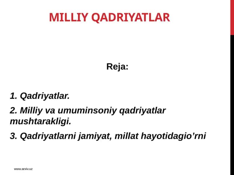 Milliy Qadriyatlar 1
