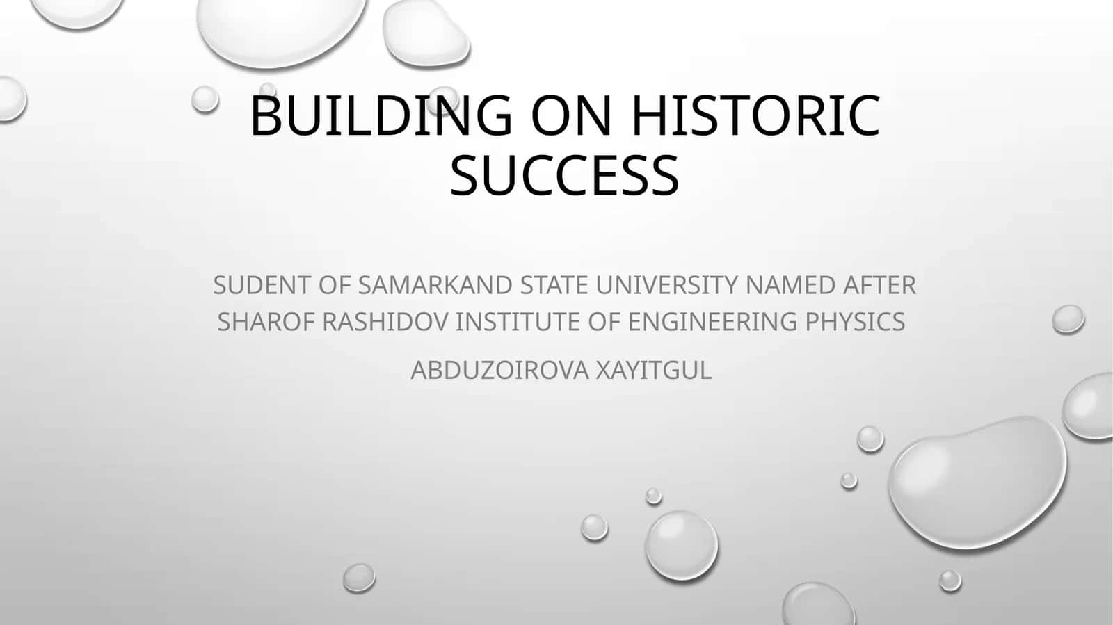 Sudentof Samarkand State University Named afterSharofRashidovInstitute of Engineering physics 1