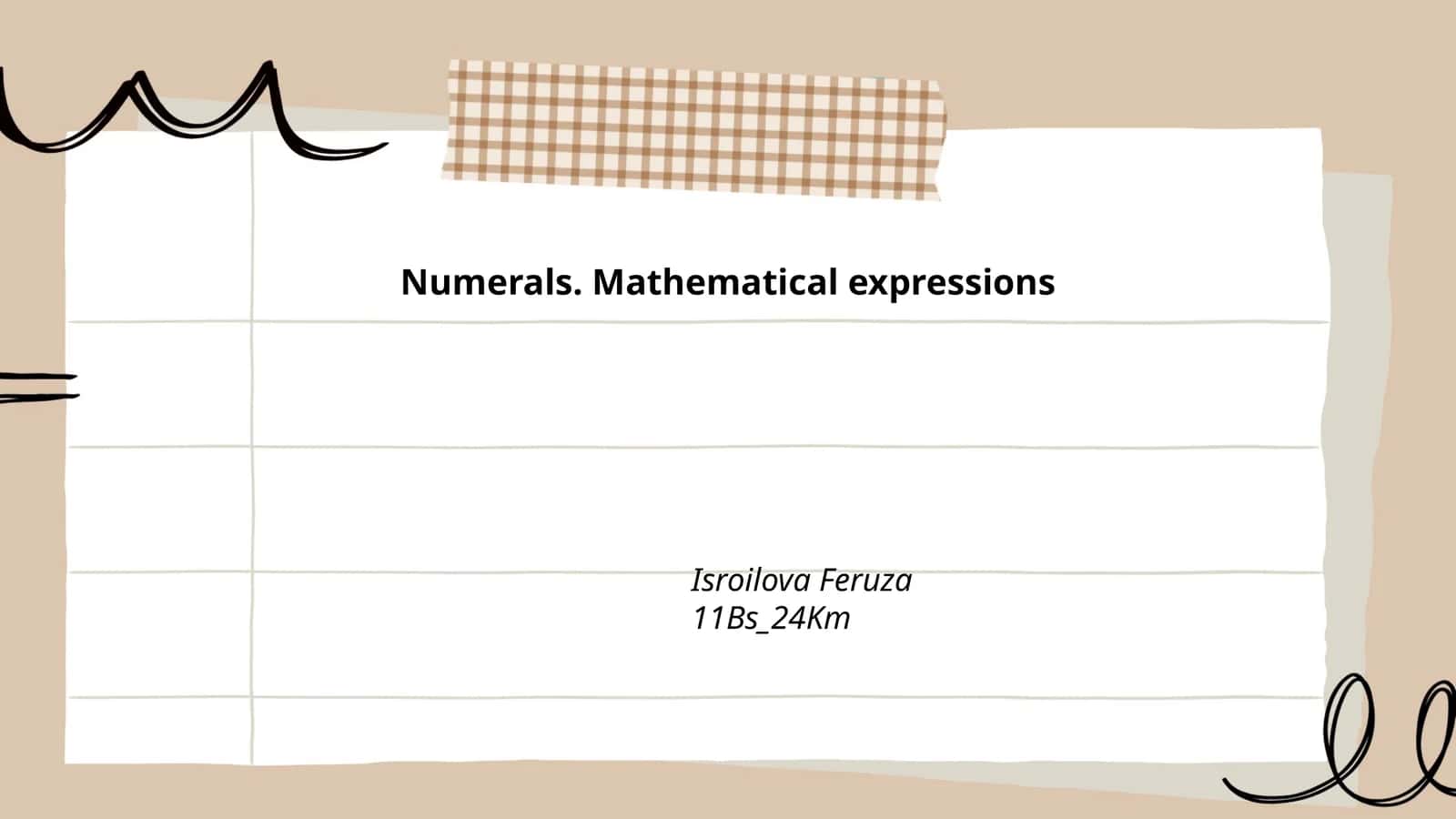 Numerals. Mathematical expressions 1