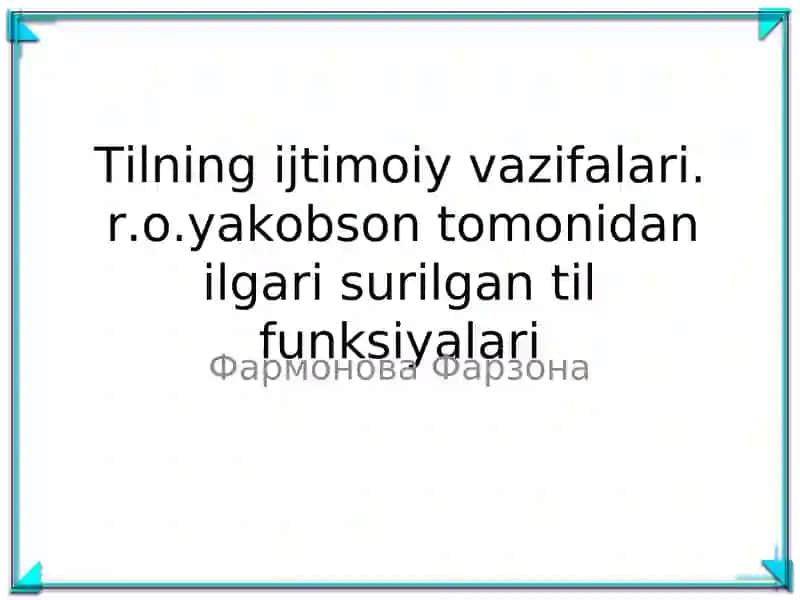 Tilning ijtimoiy vazifalari