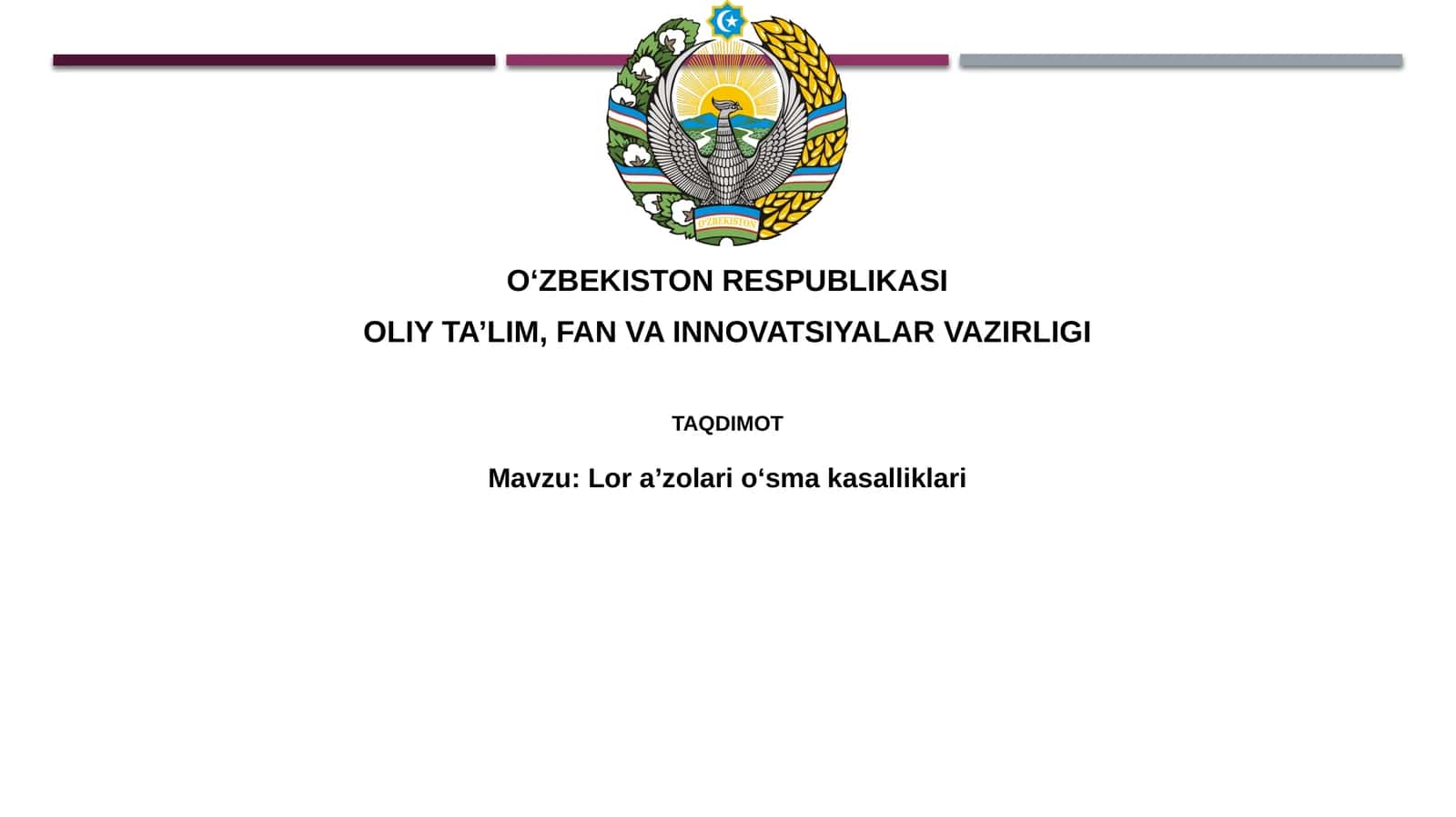 Loraʼzolarioʻsmakasalliklari 1