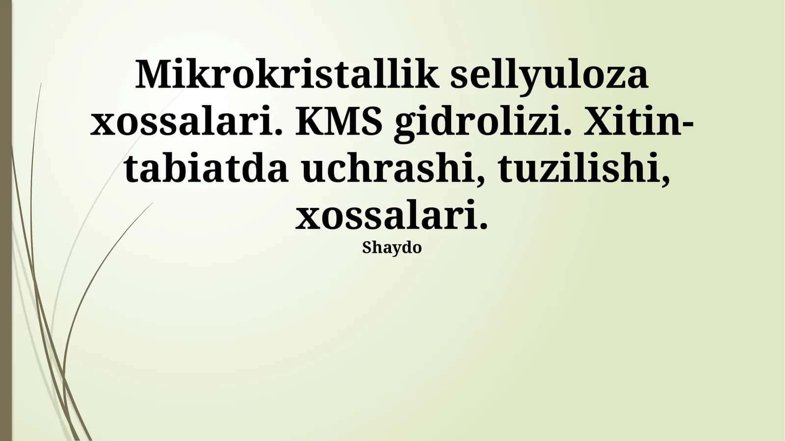 Mikrokristallik sellyuloza xossalari 1