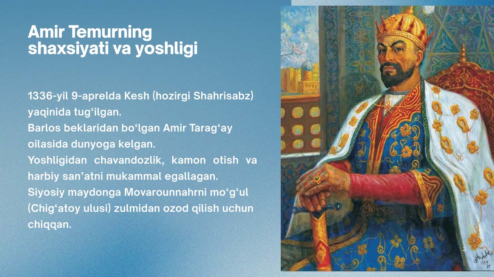 Amir Temurning Shaxsiyati Slayd 1