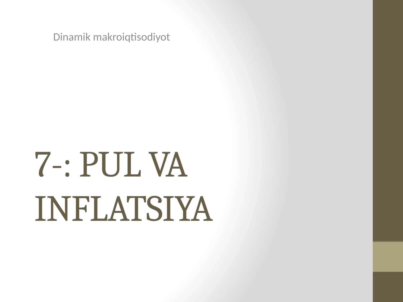 PUL VA INFLATSIYA 1