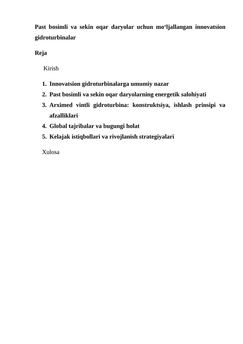 Innovatsion gidroturbinalar 1
