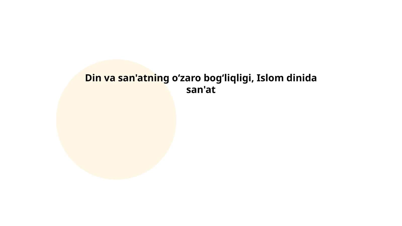 Islom dini va san'atning umumiy tarixi 1