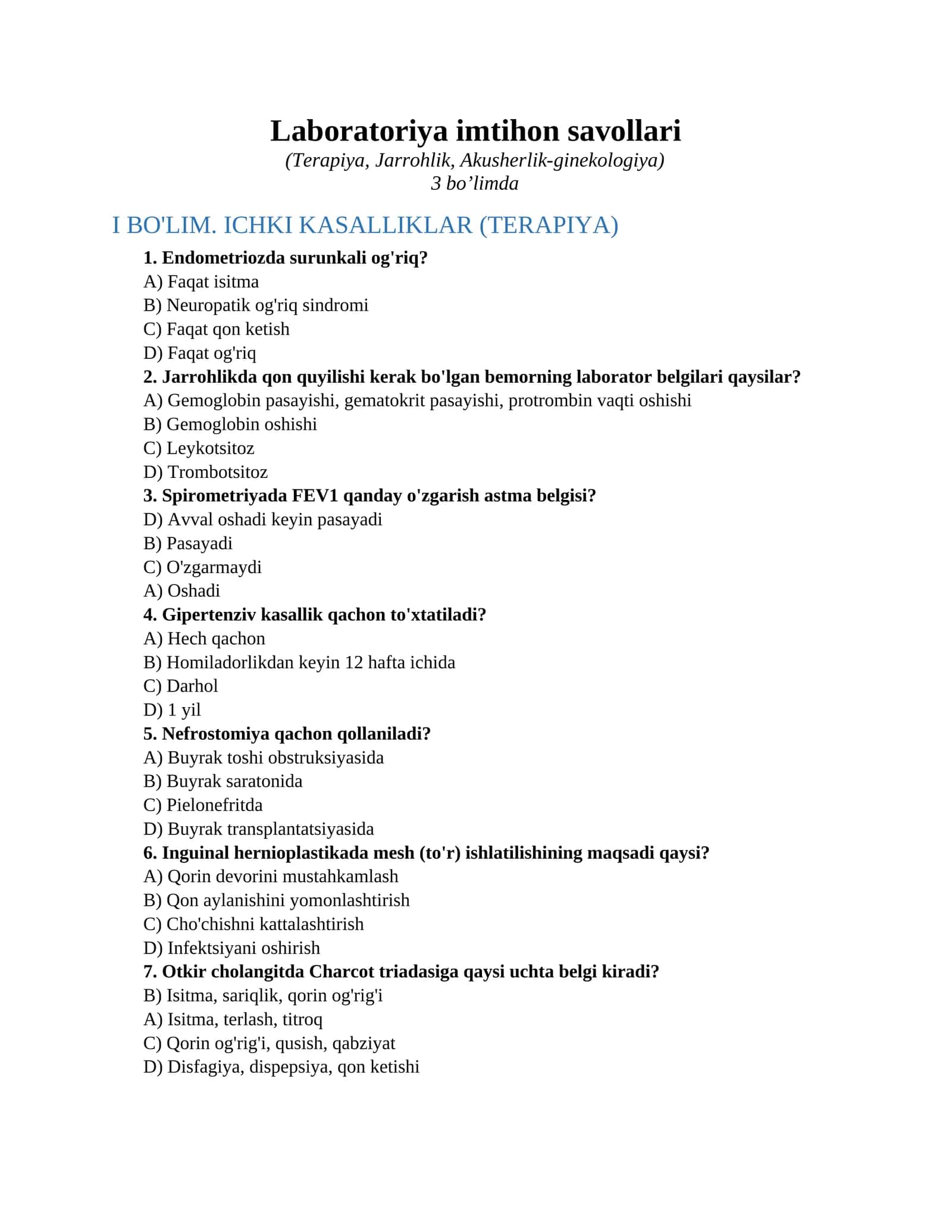 Laboratoriya imtihon savollari 1