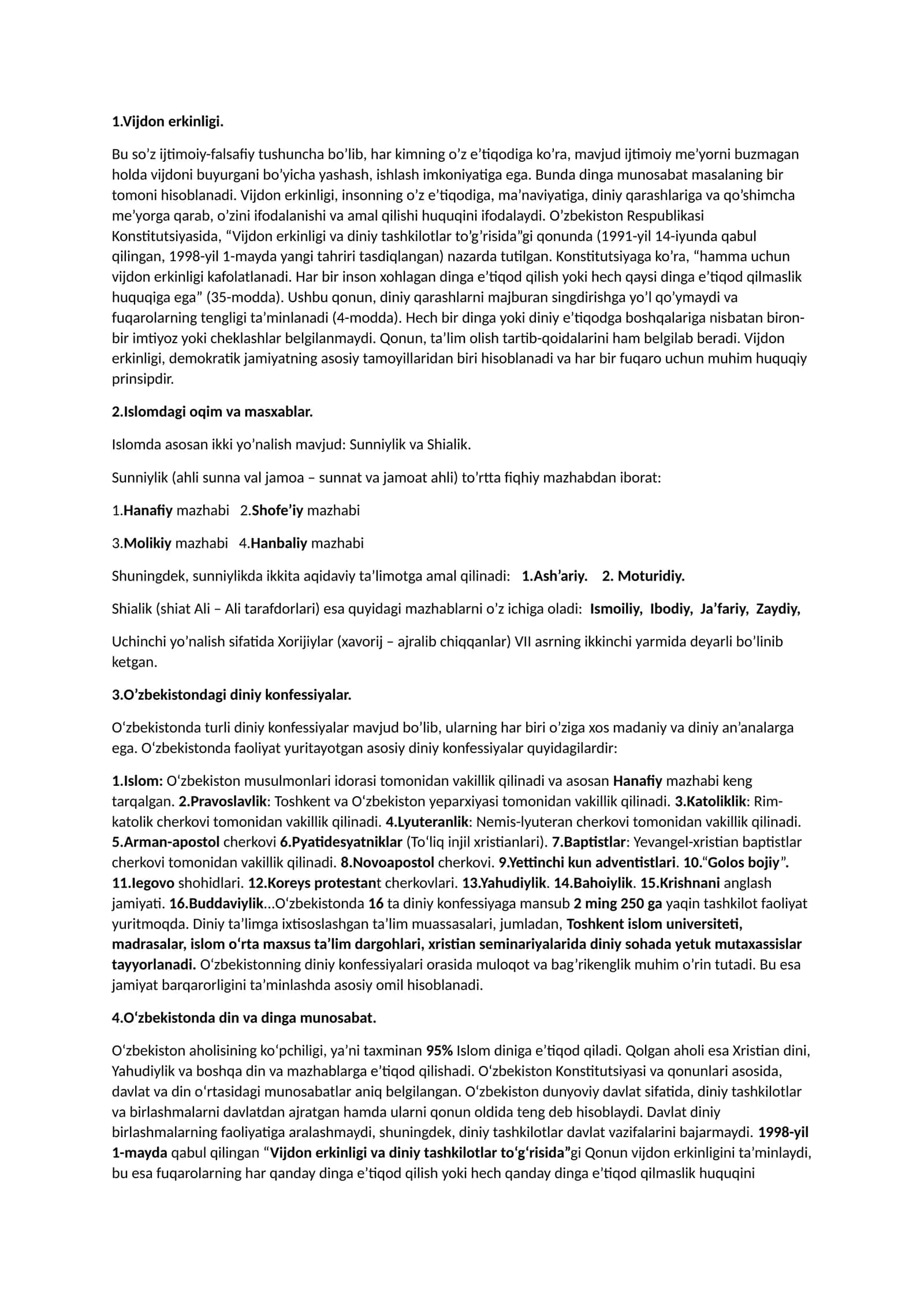 Vijdon erkinligi 1