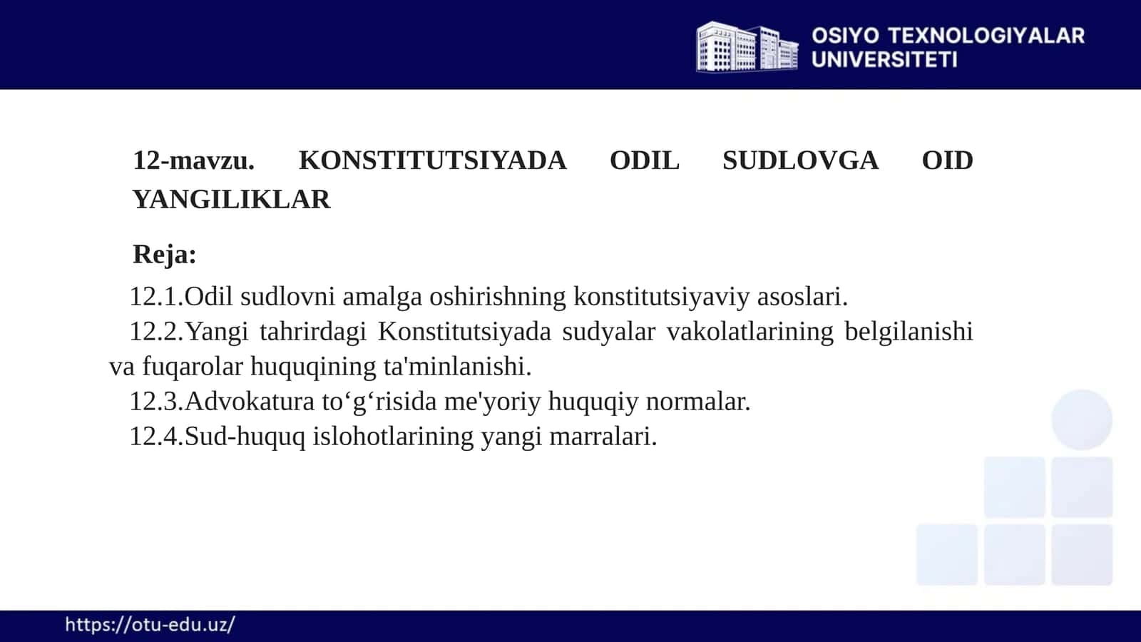KONSTITUTSIYADA ODIL SUDLOVGA OID YANGILIKLAR 1
