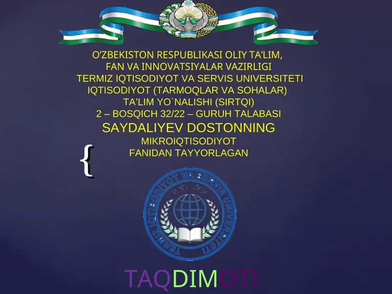 Taklifga tasir qiluvchi boshqa omillar 1
