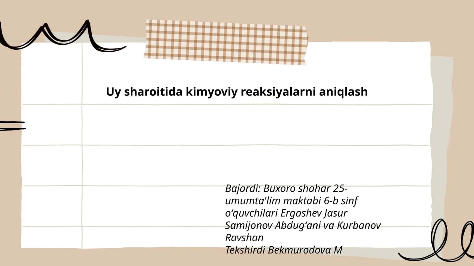 Uy sharoitida kimyoviy reaksiyalarni aniqlash 1