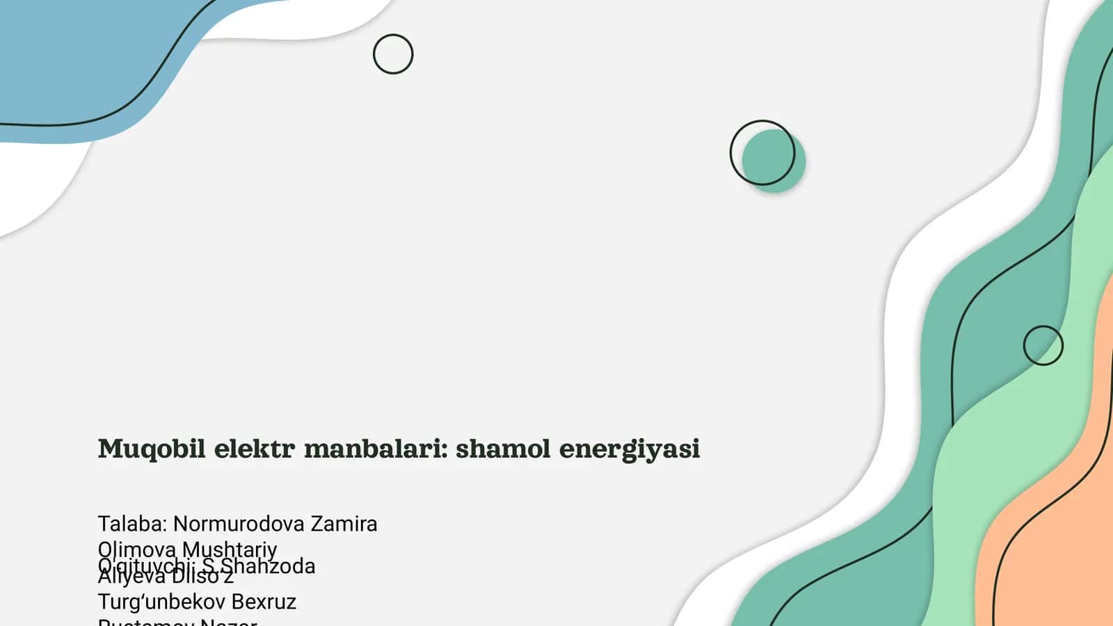 Muqobil elektr manbalari: shamol energiyasi 1