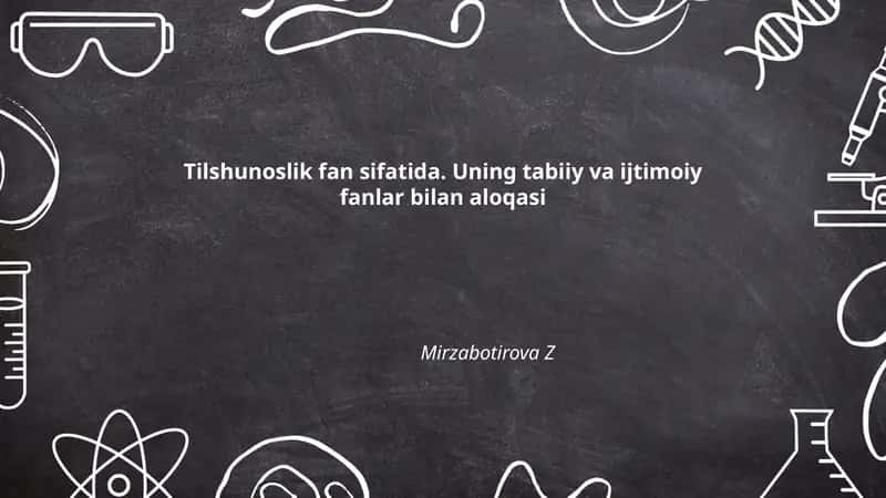 Tilshunoslik fan sifatida 1