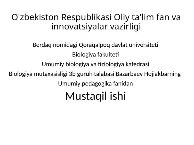 Pedagogik fikrlar tarixiyligi 1