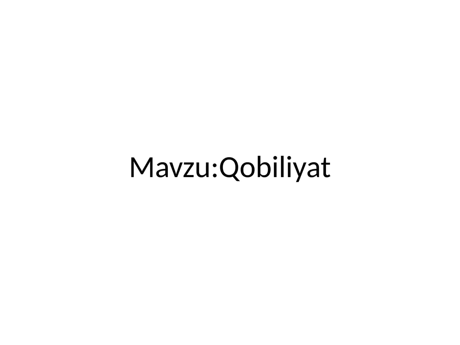 Qobiliyat 1