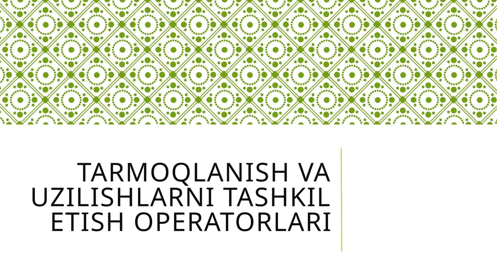 Uzilishlarni Tashkil etish 1