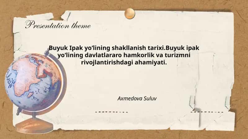 Buyuk Ipak yoʻlining shakllanish tarixi 1