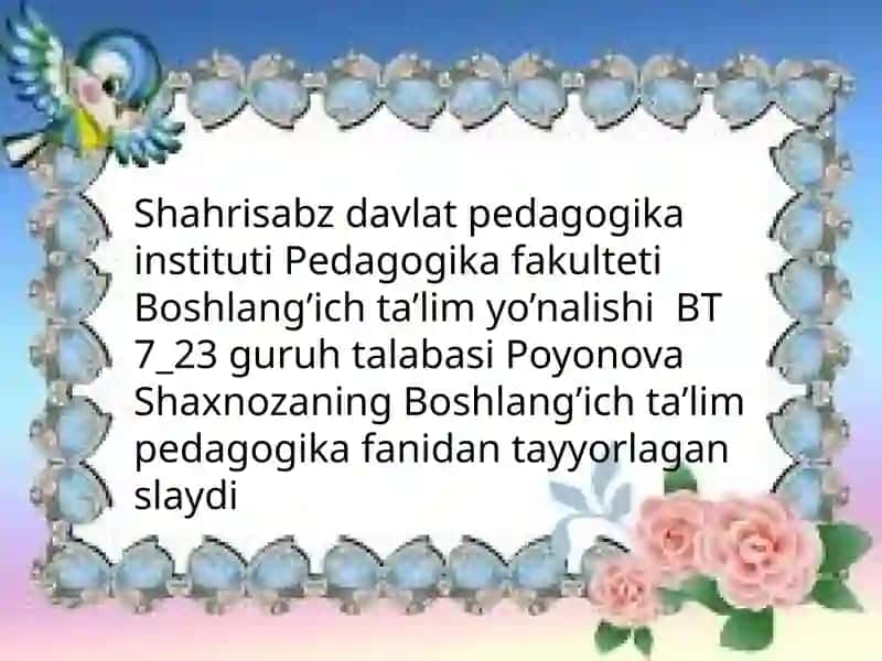 Tarbiyaning Umumiy Metodlari