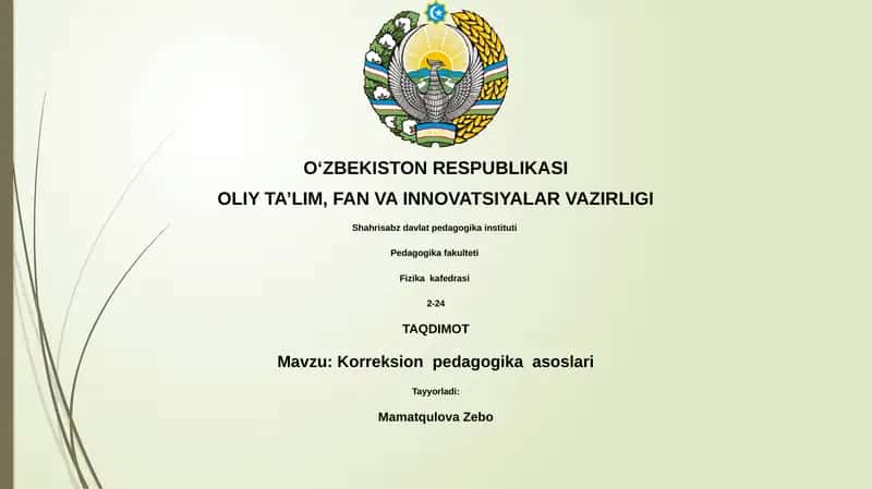 Korreksion pedagogika asoslari 1