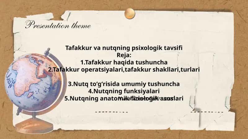 Tafakkur va nutqning psixologik tavsifi 1