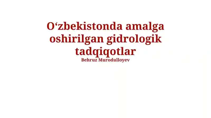 Gidrologik tadqiqotlar