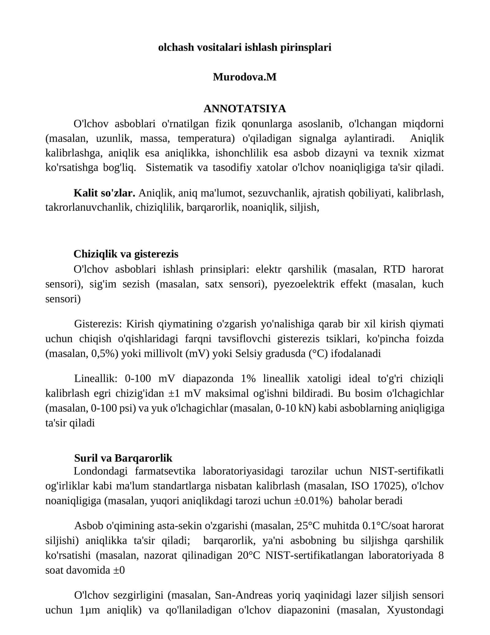 Olchash vositalari ishlash pirinsplari 1