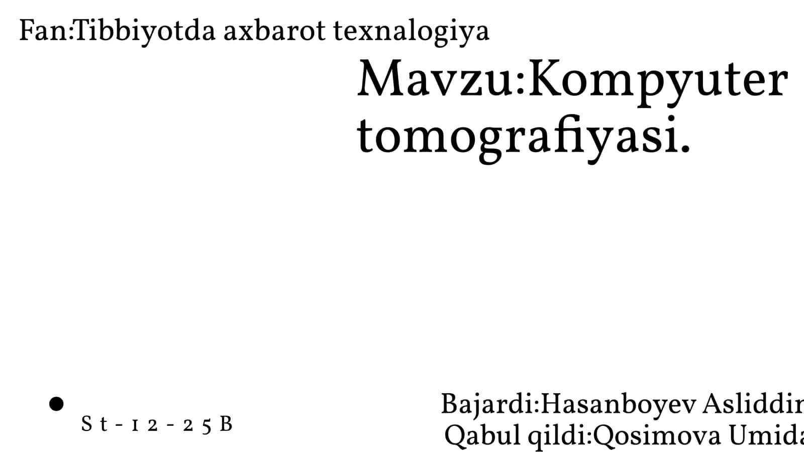 Kompyuter Tomografiyasi 1