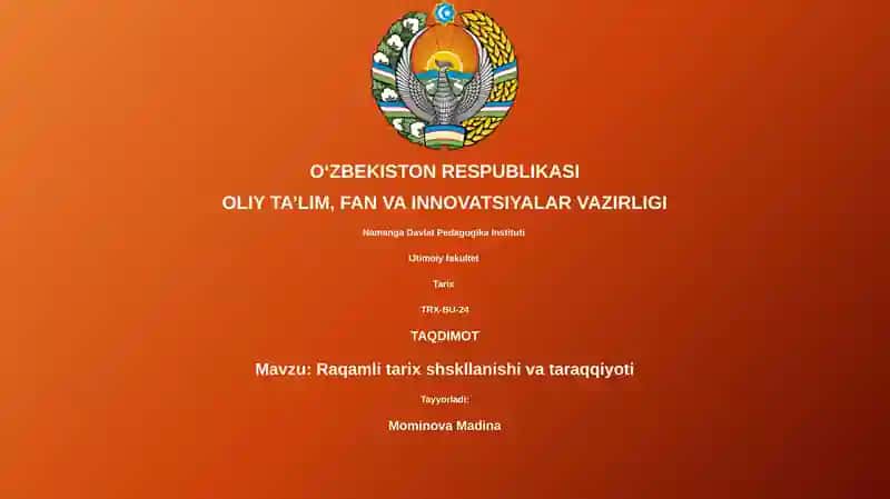 Raqamli tarix shakllanishi va taraqqiyoti