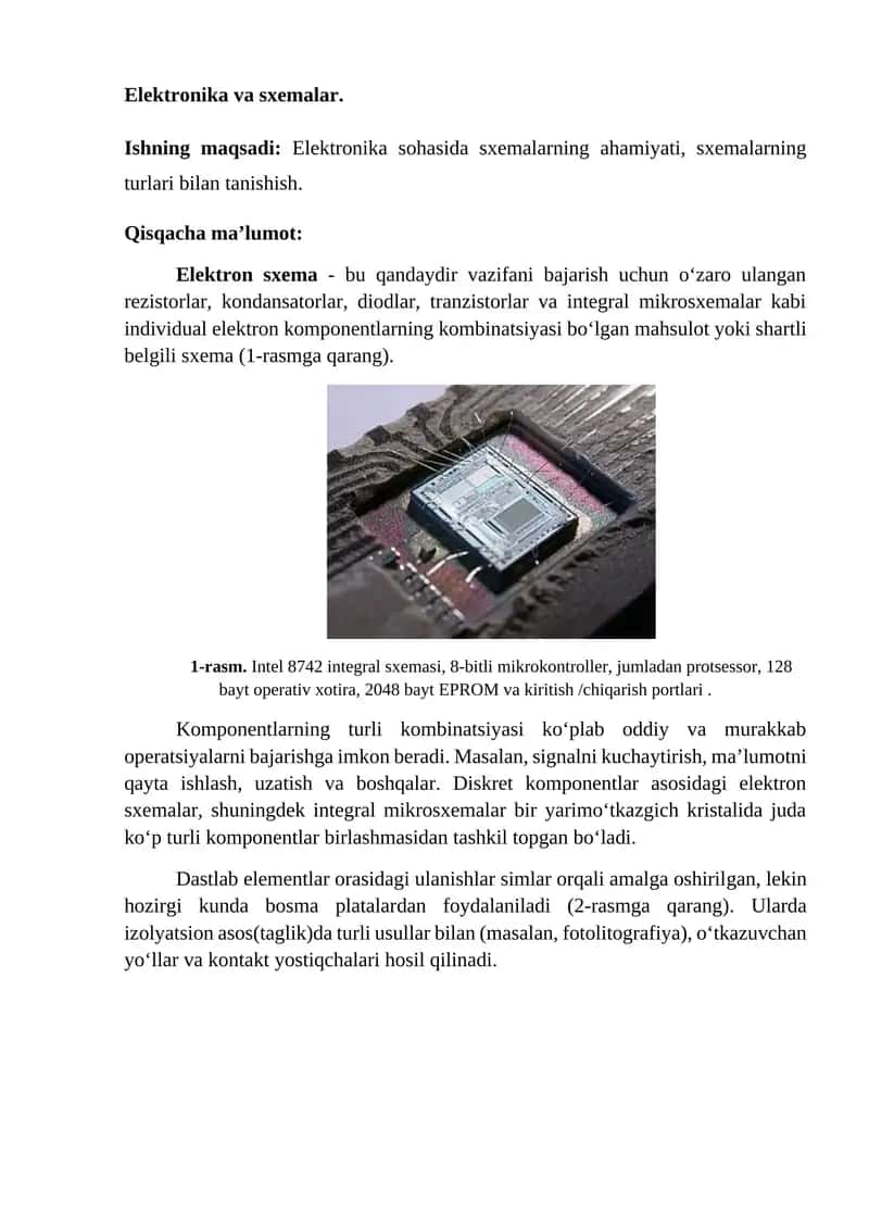 Elektronika va sxemalar 1