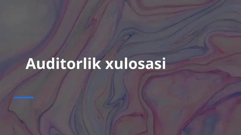 Auditorlik xulosasi 1