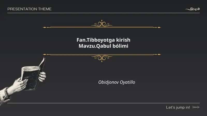 Mavzu.Qabul bólimi 1