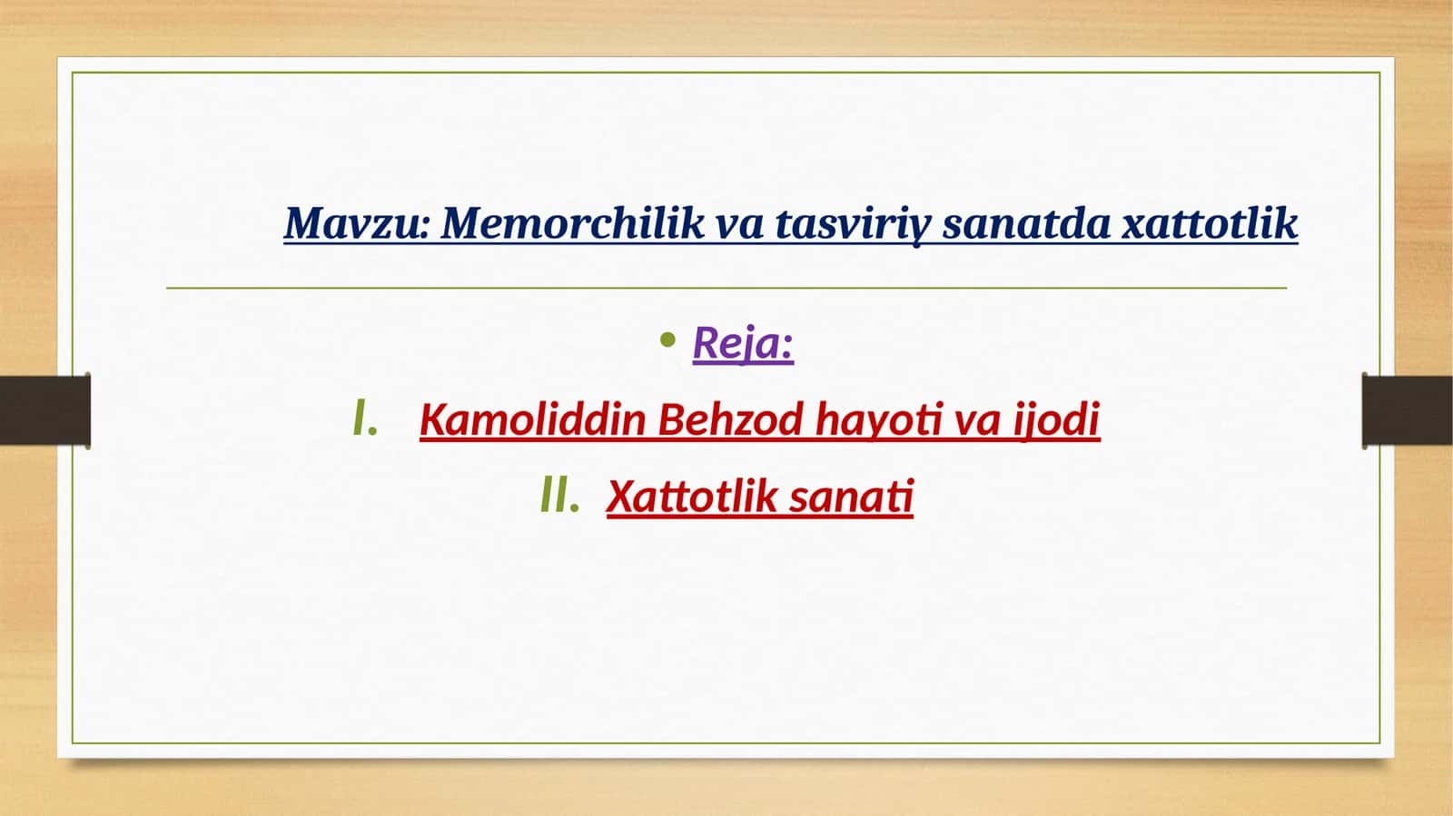 Kamoliddin Behzod xattotliksanati va san'ati 1