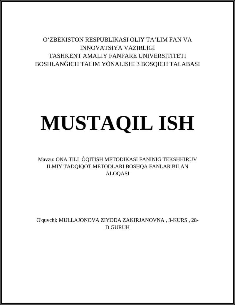 Ona tili òqitish metodikasi 1