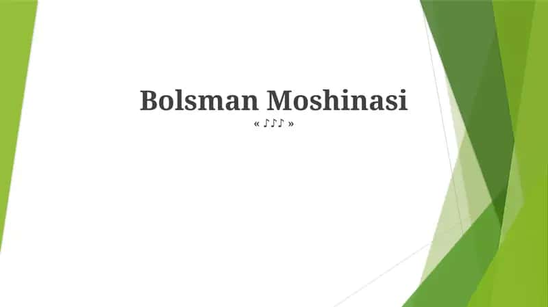 Bolsman Moshinasi 1