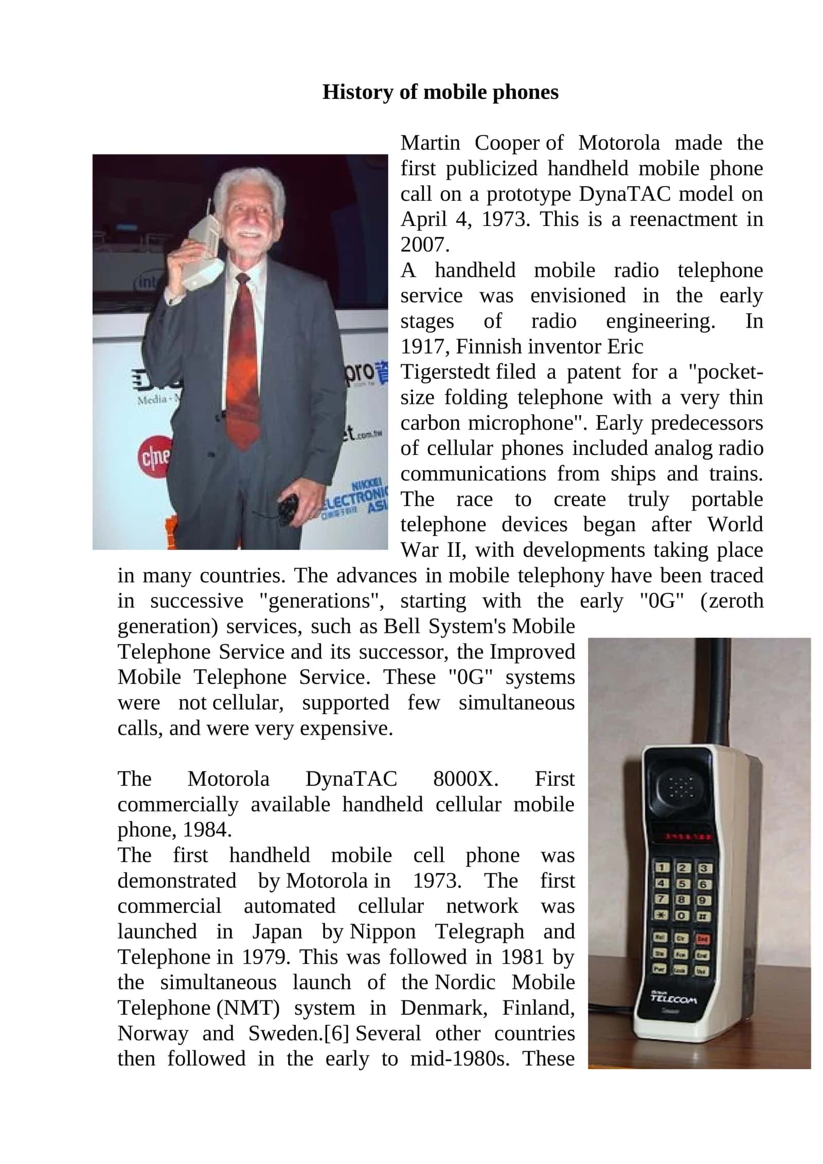 History of mobile phones 1