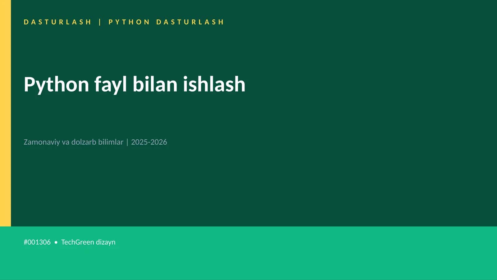 Python Fayl Bilan Ishlash 1