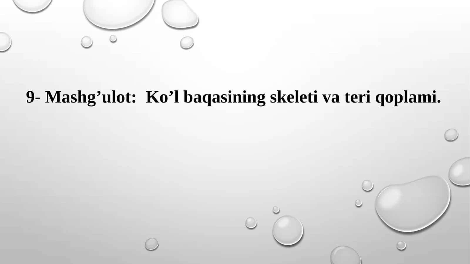 Ko’l baqasining skeleti va teri qoplami 1