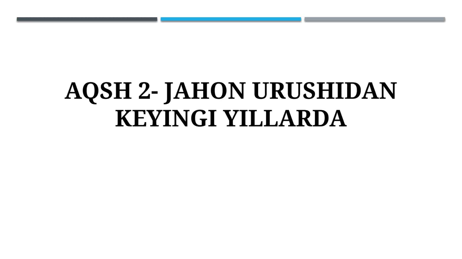 Sovuq urush davri va Amerika Qo'shma Shtatlari 1