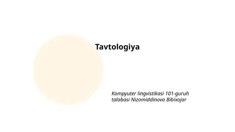 Tavtologiya 1
