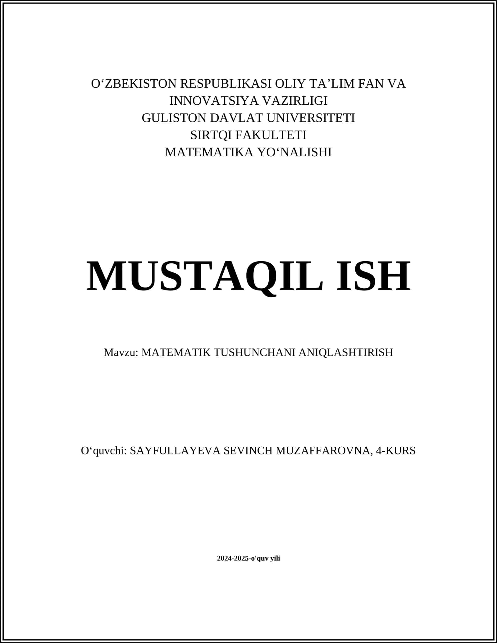 MATEMATIK TUSHUNCHANI ANIQLASHTIRISH 1